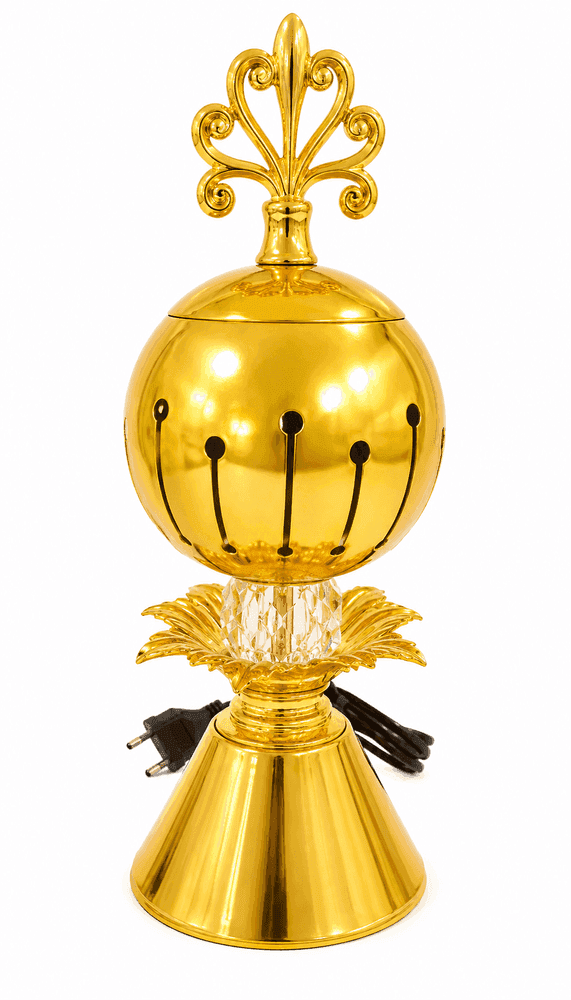 Golden Bakhoor Burner — Metal / Brass Finish